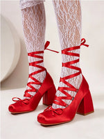 2026 Plus Size 43 Retro Red Lolita Ankle Wrap Pumps Sweet 5cm Med Square Heels Gothic Cosplay Ballet Mary Janes Shoes Women
