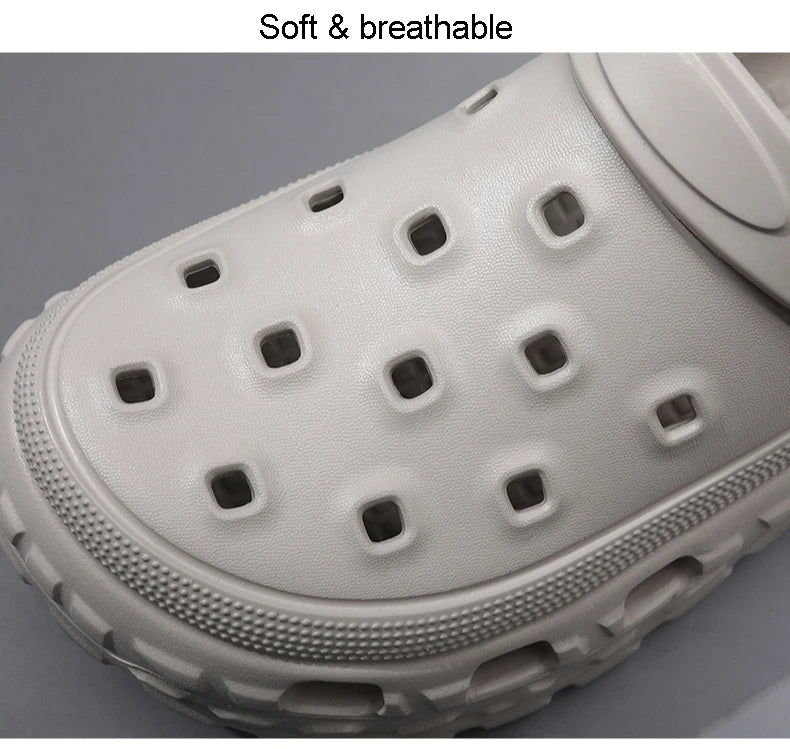 Men Summer Slippers Close Toe Leisure Clogs Soft EVA Anti-slip 2 Way Wear Shoes Couples Indoor Beach Slides Street Sandals