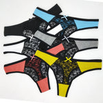 Women Sexy Lace Panties Low-waist Underwear Hollow Thong Female Breathable G String Lingerie Temptation Bikini Plus Size