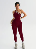 Women Seamless Yoga Jumpsuit Workout Bodysuit Tummy Control Butt-Lifting Gym Clothes Sleek Sportswear Striped Athletic Outfit