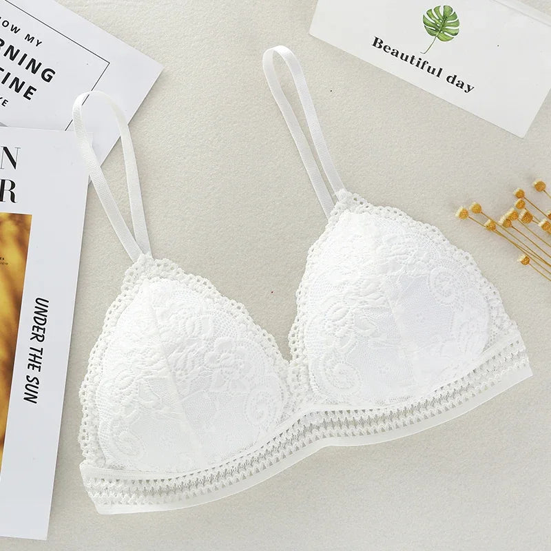 Lace Bralette Women Sexy Lingerie Non-wire Bra Triangle Cup Female Padded Underwear Push Up Bras