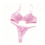 Fairy Lingerie Floral Valentine Charming Brief Panty Underwear Sexy Nighty Underwear Women See Through Bra Brief Set
