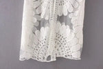 DEKA New Beach Cover-up Swimsuit Lace Hollow Crochet Beach Bikini Cover Up 3/4 Sleeve Women Top Swimwear Beach Dress Tunic Shirt