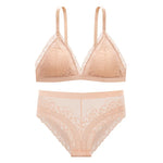 Women Lace Bra Set Push Up Bralette Low Waist Panties Female Embroidery Flora Lace Underwear Sexy Lingerie Set Female Intimates