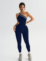 Women Seamless Yoga Jumpsuit Workout Bodysuit Tummy Control Butt-Lifting Gym Clothes Sleek Sportswear Striped Athletic Outfit