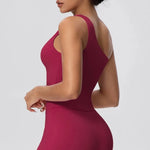 Women Seamless Cloud Feel One-Shoulder Waist-Cinching Yoga Vest Quick-Dry Slimming Sports Shaping Underwear Running Fitness Top