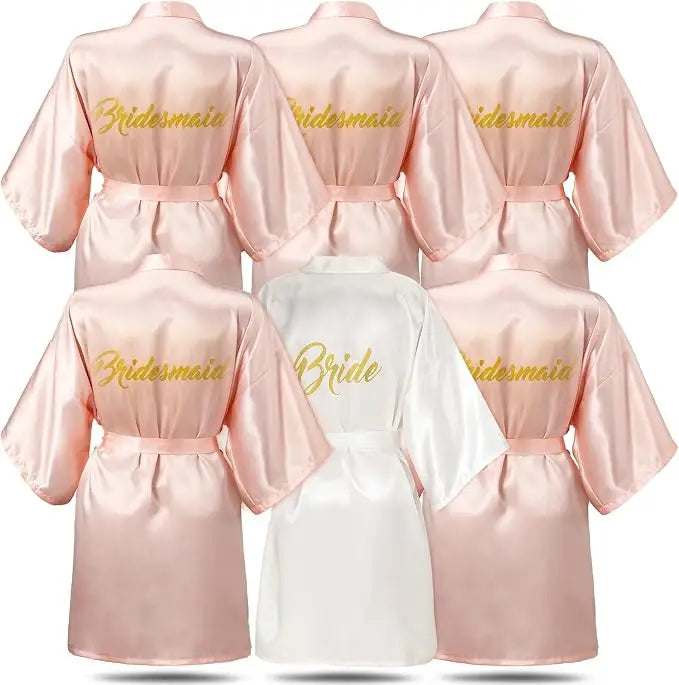 6 Pieces Bridesmaids Robes for Wedding Bridal Robes Matron Maid of Honor Wedding for Bridal Party Gifts