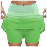 Women's Gradient Tennis Skirts High Waisted Athletic Skort With Built In Shorts Anti Slip Quick Dry Summer Skirt For Sports