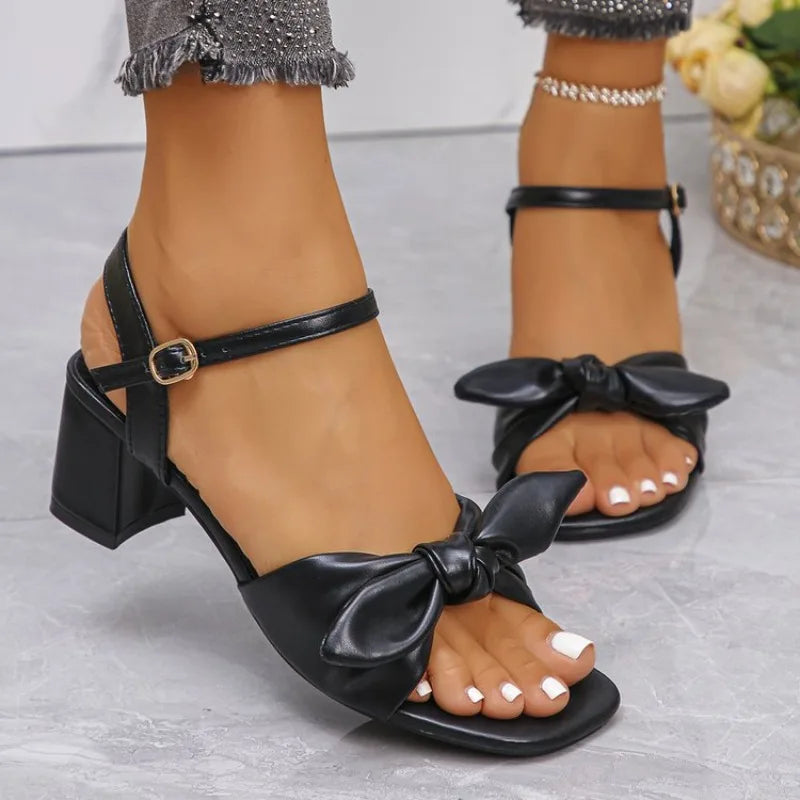 Buckle Strap 2026 Sandals Comfort Shoes for Women Square Toe Block Heels Large Size Suit FemaleNew Fashion