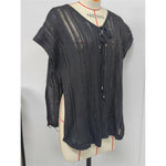 2026 New Short Sleeve V Neck Crochet Knitted Tunic Beach Cover Up Cover-ups Beach Dress Beach Wear Beachwear Female Women V8211