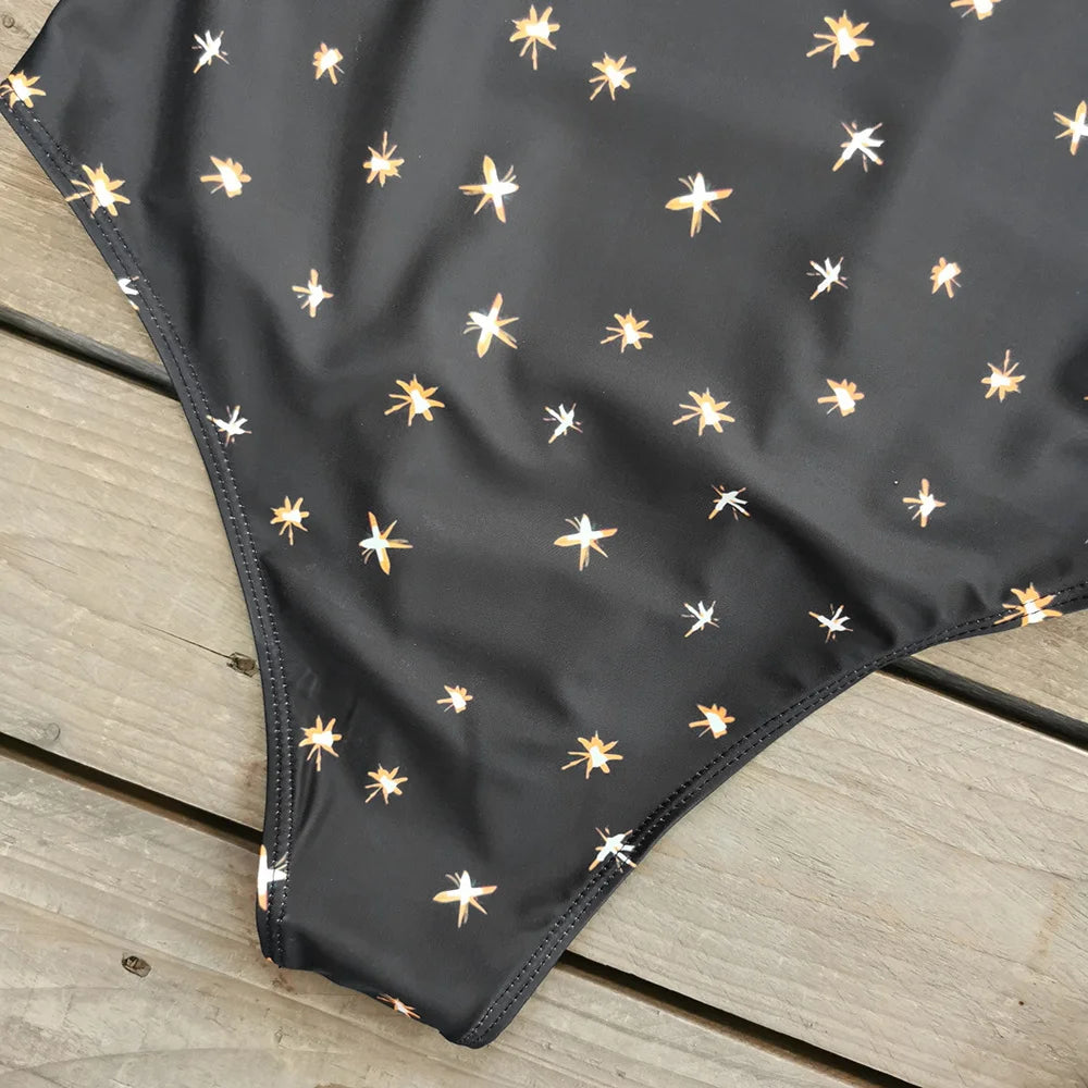 Striped Women One Piece Swimsuit High Quality Swimwear Printed Push Up Monokini Summer Bathing Suit Tropical Bodysuit Female