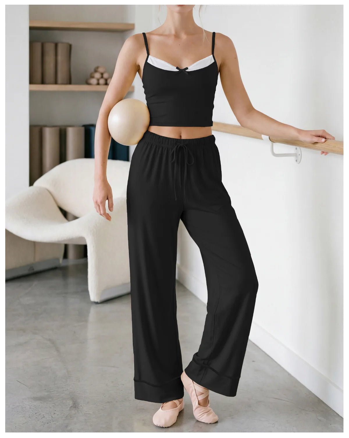 Color-block Fake Two-piece Yoga T Shirts Women Thin Straps Bow Padded Slim Sports Camisole Gym Running Training Fitness Tank Top