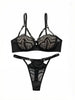 High Quality New Sexy Underwear For Women's Lace Transparent Hollow 3/4 Bra Gathering Steel Ring Push Up Underwear Set HR2634