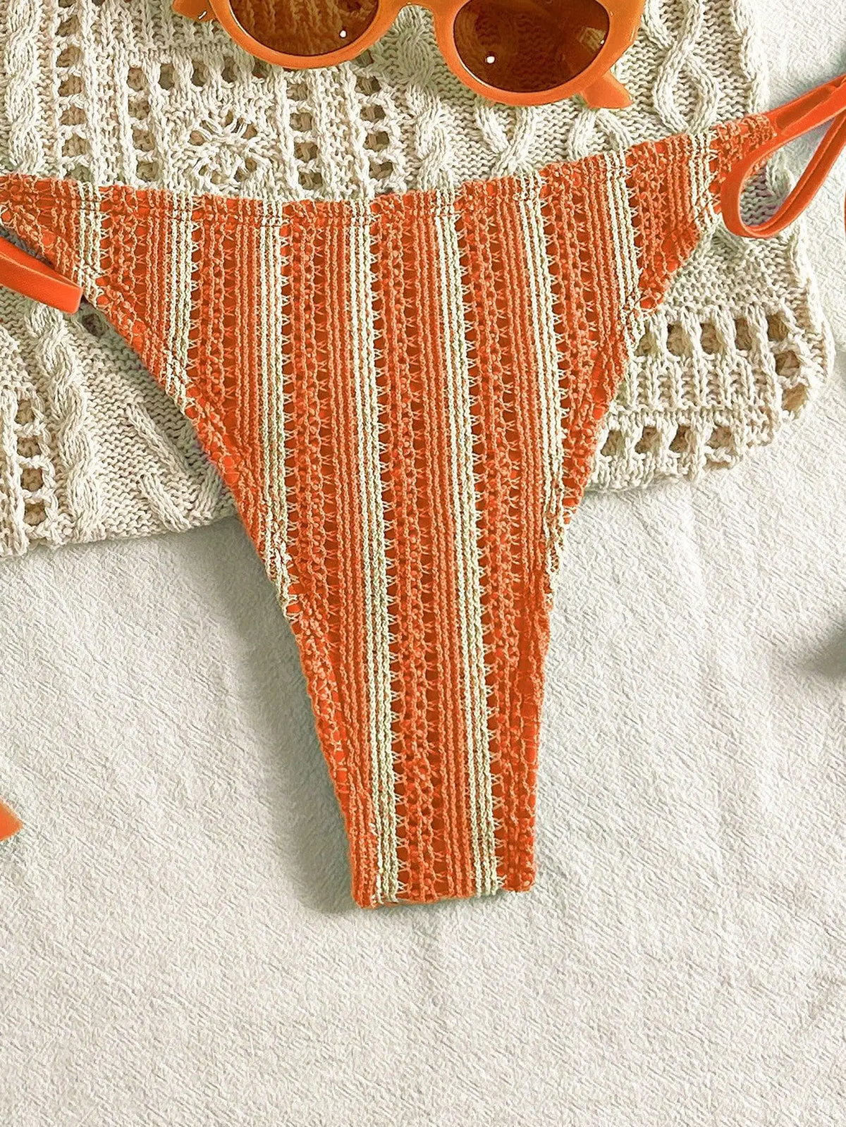DEKA Women's Stripe Rope Tie-Up Bikinis Set Swimsuit Brazilian Bandage Swimwear Push Up Swim Biquini Beachwear Bathing Suit