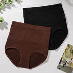 Women Waffle Knit Panties High Waist Seamless Underwear Rhombus Jacquard Tummy Control Briefs Daily Wear Ladies Underpants M-XL