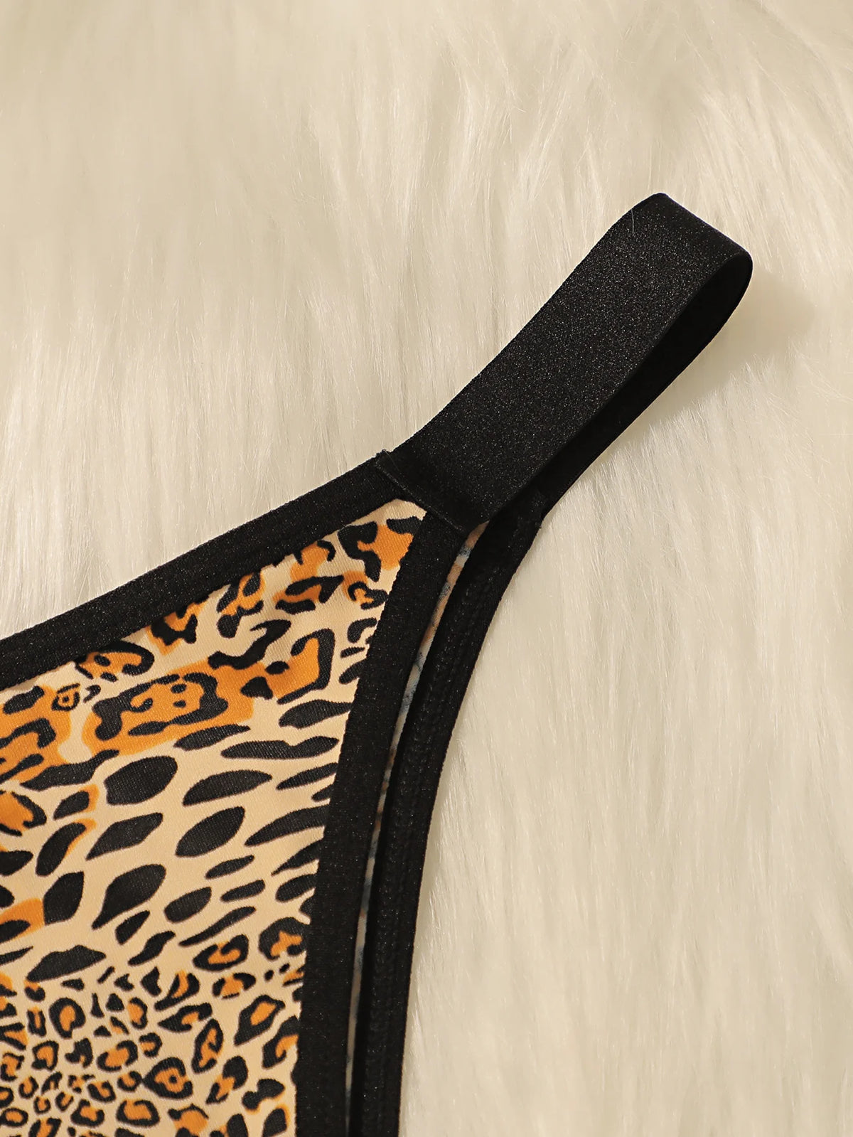 Women's sexy leopard print underwear with low waist and seamless hollow out easy to wash and dry close fitting underwear C2385