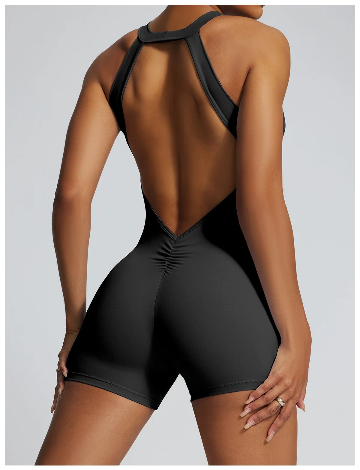Short Sports Jumpsuit Women Hollow Out Backless Sleeveless High Elasticit Yoga One Piece Suit Tight Fitting Fitness Rompers