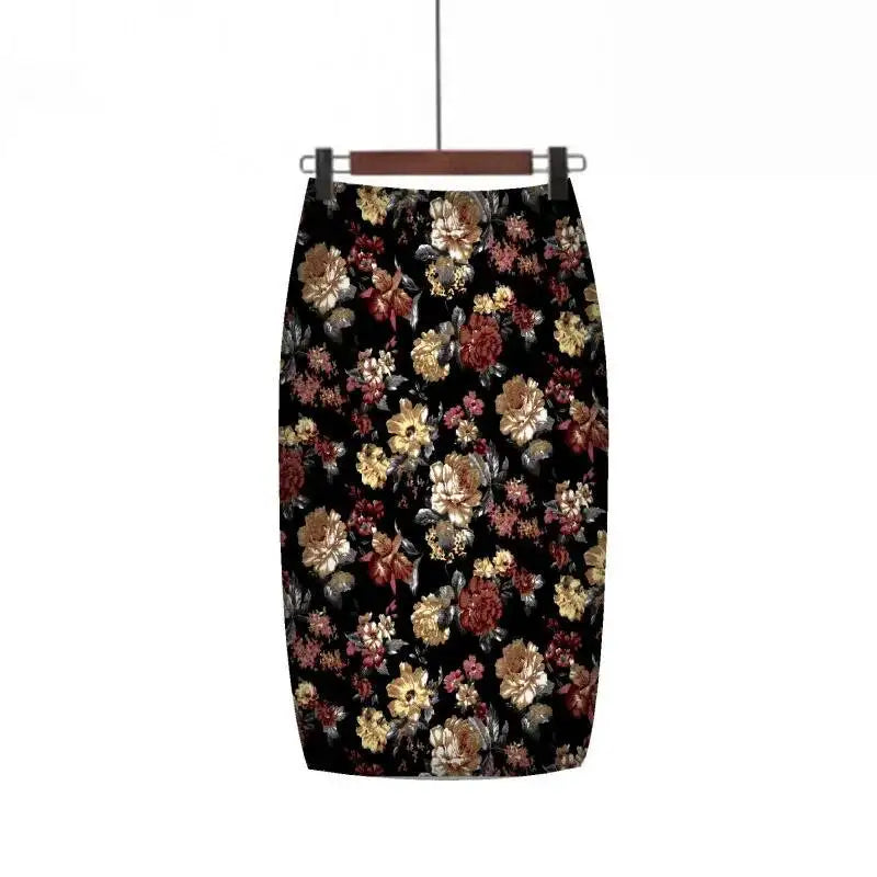 Spring Summer Women Y2K High Waist Midi Pencil Chiffon Skirts Slim Bodycon Vintage Hip Raise Korean Fashion Clothes UOV5