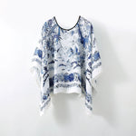 Simulated Silk Pullover Shawl Sweater Summer Beach Sun Protection Cape Women's Beach Towel Versatile Gauze Scarf Multifunctional