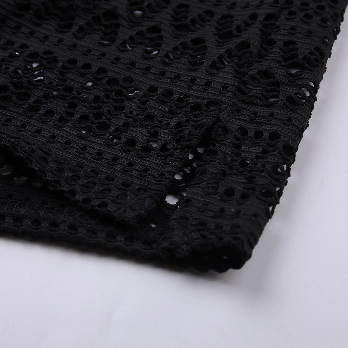 Women Solid Black Bikini Bottom Sexy Mesh Wide Leg Swimming Trunks Hollow Out High Waisted Two Piece Separates 2026 Beachwear
