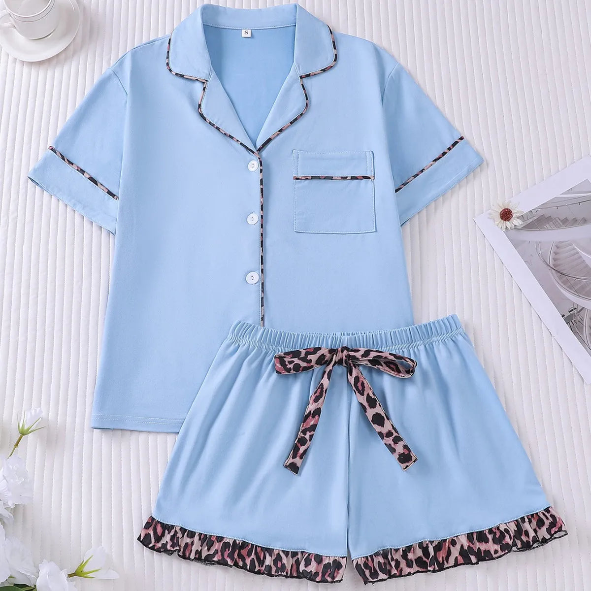 Women's Sleepwear 2026 New Summer Comfortable Pajamas Sets for Women Lapel Homewear Short Sleeve Shorts Set Pijamas Pajamas Set