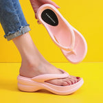 Thick Sole Wedges Flip Flops For Women 2025 Summer ClipPlatform Sandals Woman Non-slip Beach Slippers Girls Outdoor Slides