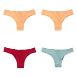 4Pcs/Set Cotton Panties Women Breathable Briefs Soild Underwear Female Underpants Low Waist Brazilian Panty Sexy Lingerie M-XL