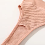2Pcs/Set Women Non-wire Bra Crop Top Seamless Underwear Female Plunge Bra Tops Ribbed Sexy Lingerie Sports Intimates