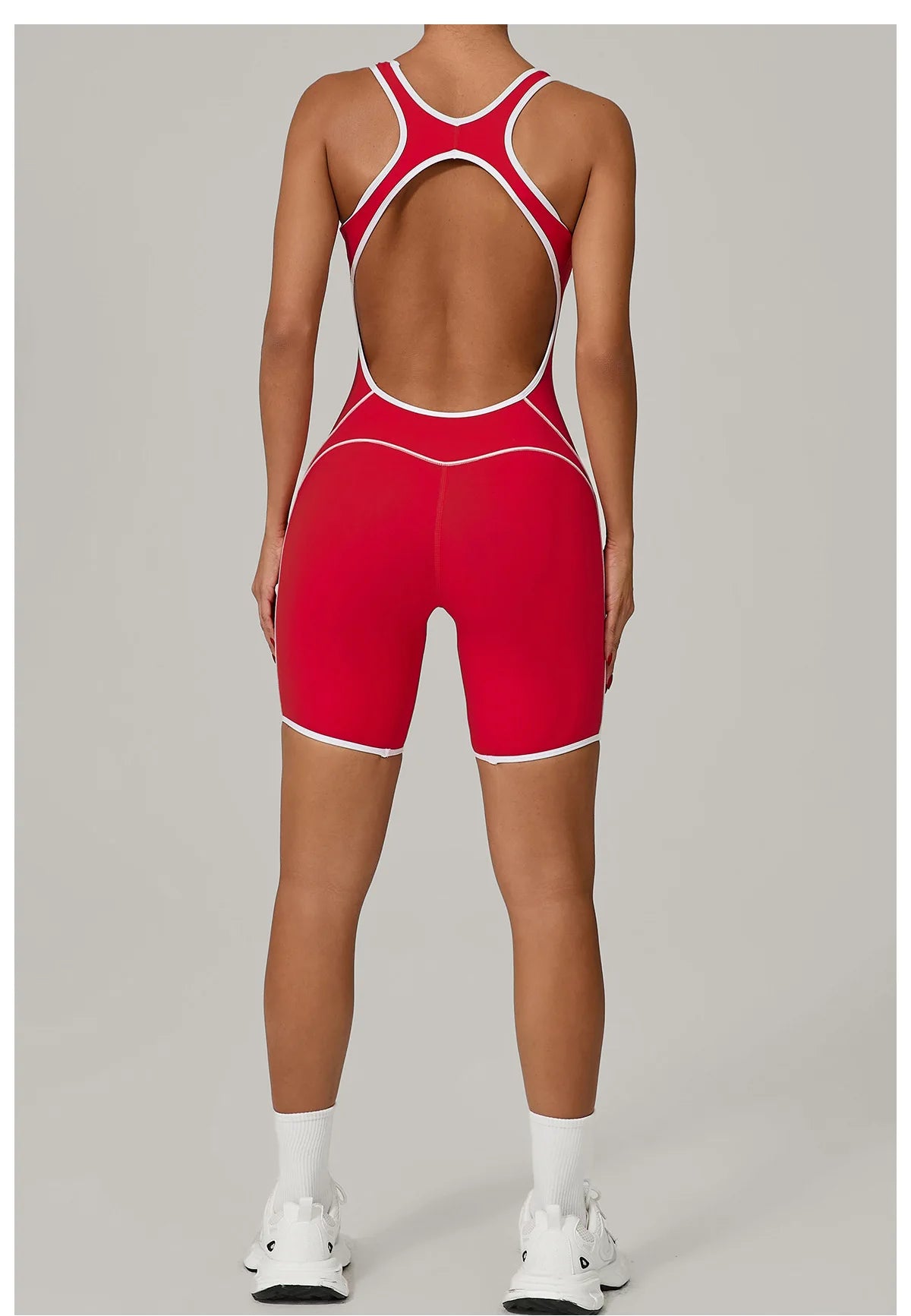 Sexy Sleeveless Backless Scrunch Yoga Jumpsuit Women Black Contrast Hollow One Piece Sports Suit Tight Fitness Sports Overalls