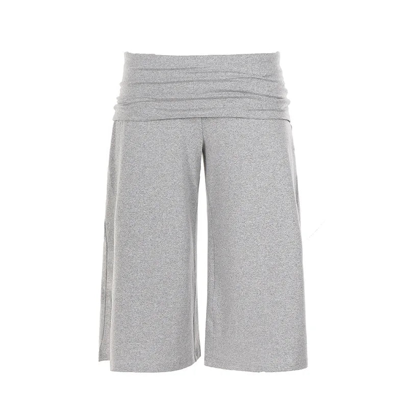 American knitted mid-waisted trousers, simple low-waisted straight loose casual trousers