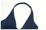 Halter V Neck Yoga Bra Sexy Backless Shockproof Gym Sports Tank Top Quick Dry Workout Fitness Outdoor Gym Running Bra