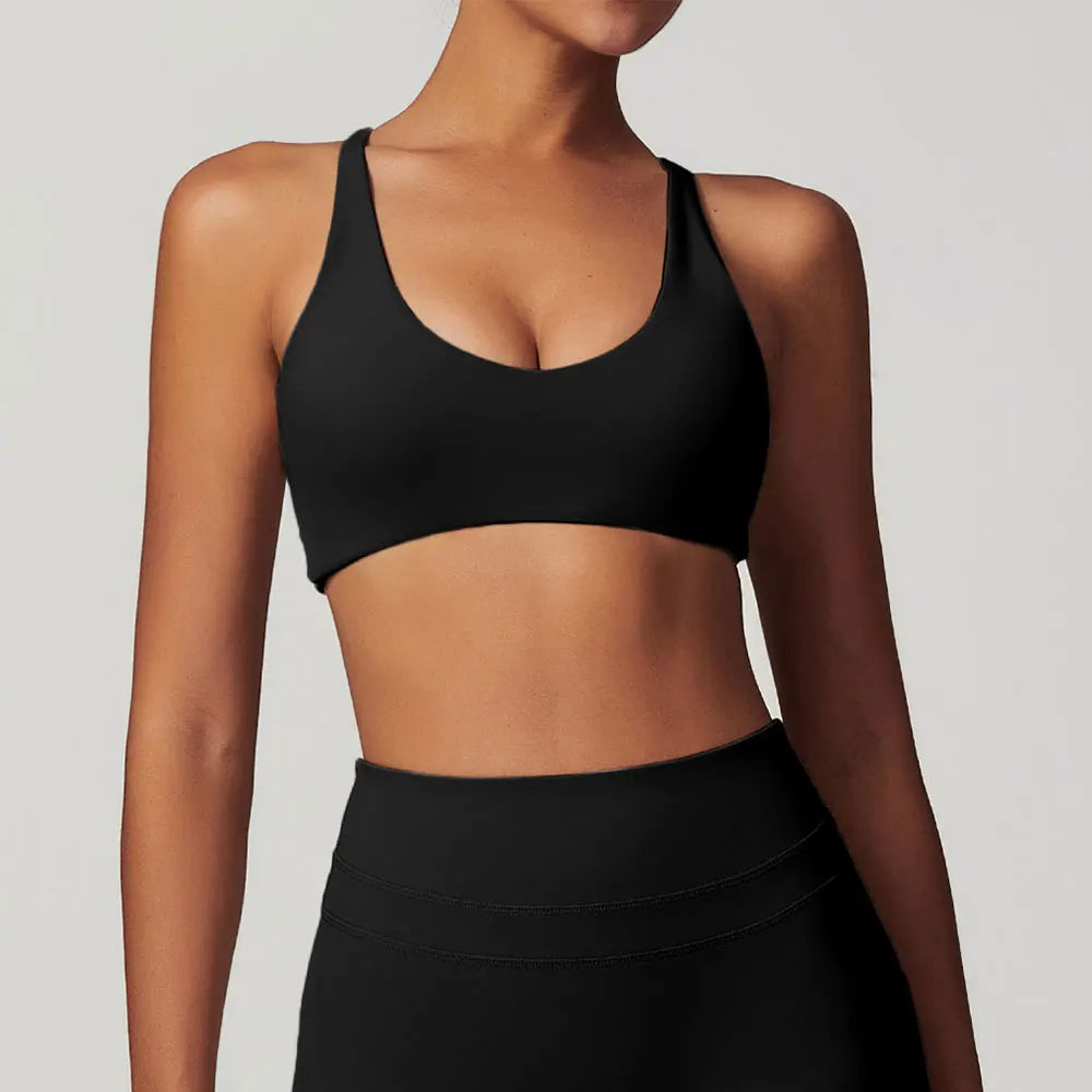 mikeyoga Women Sports Bra Gym Push Up Bra Running Bralette Yoga Top Stretch Underwear Workout Fitness Tank Top Women Sports Vest
