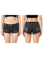 Fashion Women's Mini Denim Shorts with Pockets Skinny Low Rise Jean Shorts for Daily Club Y2K Sexy Hot Short Pants Summer