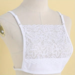 Women’s Lace Chest Cover Cami Insert Adjustable Strap Modesty Panel for Low Cut Tops Dress Layering Underwear