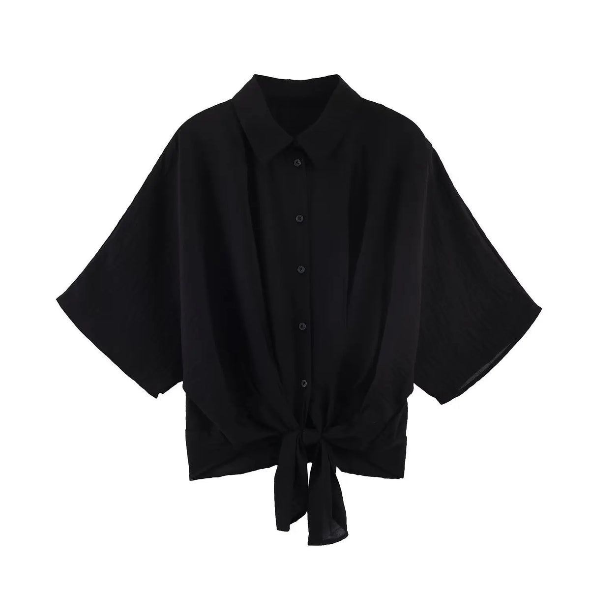 Women's Fashion Short-Sleeve Shirt Black White Striped Front Shirt Short Sleeve Button Up Blouse For Women Casual Wear 884U