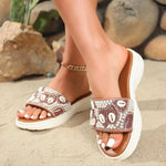 2026New Series Flat Bottom Leaky Toe with Water Diamond Decorative Slippers Fashion and Comfortable Women's Slippers