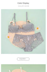 MOYISU French Romantic Lace Comfortable Breathable セクシー Tushy Slim Bra Collection Pure Desire Girls Push Beautiful Underwear SET
