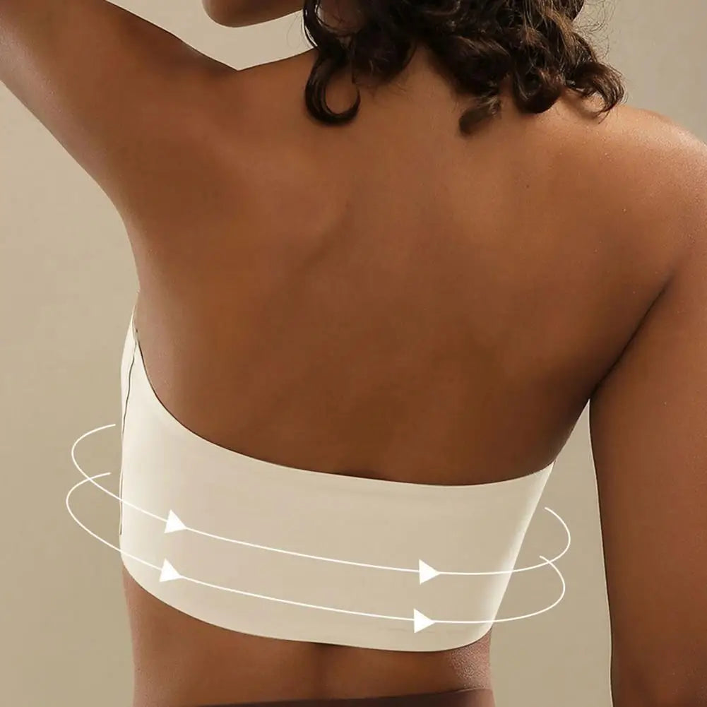 Comfort Tube Top Strapless Bra for Women Push Up Non-Slip Bandeau No Underwire Front Closure Bralette