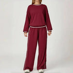 Women's Seamless Yoga Set Long-sleeved Top Pants Tracksuit Running Fitness Sports Set High Waist Slim-fitting Suit