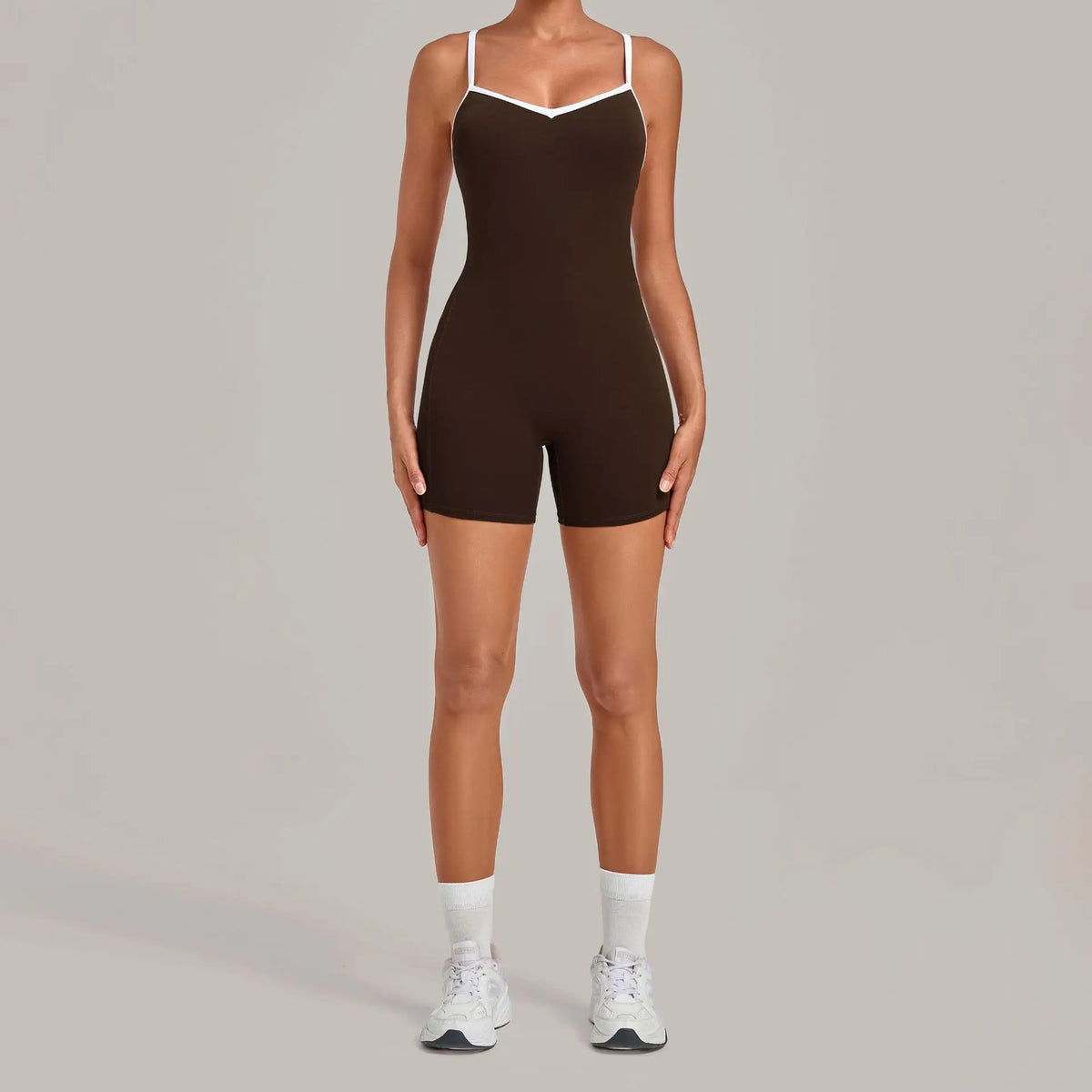 Women's Seamless Yoga Jumpsuits Fitness Sports Gym Hip-lifting Sleeveless One-piece Backless Workout Training Shorts Jumpsuit