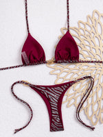 Halter Strappy Micro Thong Bikini Women Swimwear Female Swimsuit Two-pieces Bikini Set High Leg Cut Bather Bathing Suit Swim