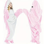 Cartoon Shark Blanket Cover Sleeping Bag Pajamas Office Nap Fabric Mermaid Winter Shawl for Children Adult Homewear Couple Pink
