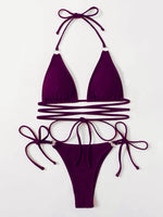 Sexy Micro Bikini 2025 Criss Cross Swimwear Bandage Woman Swimsuit Female Thong Bikinis Set 2 Piece Women Bathing Suit Beachwear