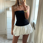 Sexy Strapless Mini Dress NEW Summer Solid Color Puff Bubble Short Gown Dress Off Shoulder Party Dress for Cocktail Streetwear
