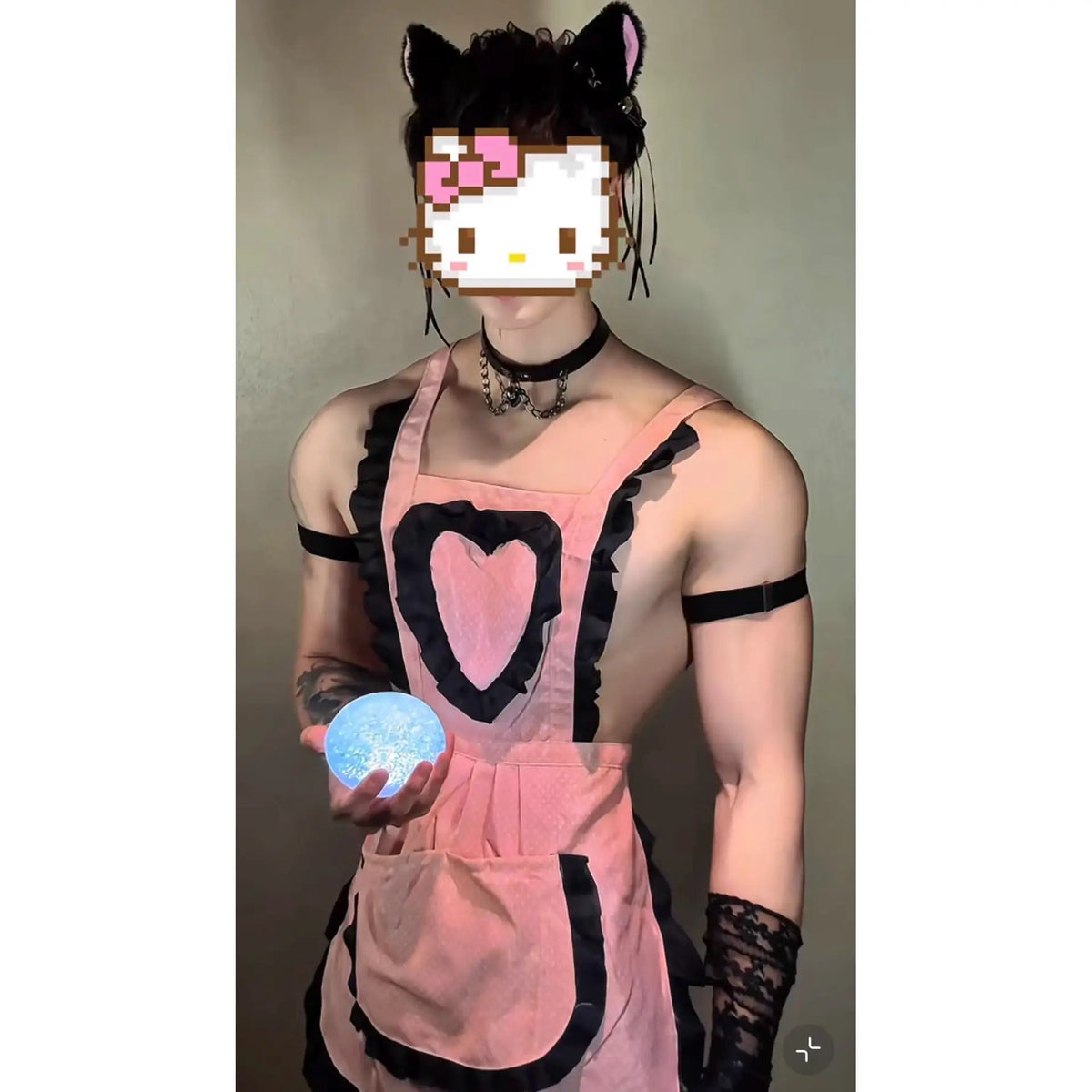 Sexy Women's Erotic Set Male Servant Uniform Men's Cosplay Charming Backless Deep V Suspenders Sleeveless Bowknot Dress AEUI