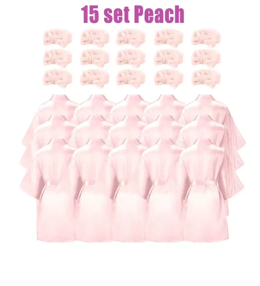 6-18Set Spa Party Robes for Girls Spa Gowns for Girls Spa Supplies Kimono Satin Robe Sleepover Pajamas Party Birthday Slumber