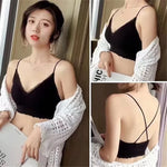Women Bra Top Female Wireless Underwear Comfort Cross Strap Bras Removable Pads Seamless Sexy Lingerie