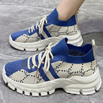 Fashion Striped Letter Print Sneakers for Woman Breathable Mesh Running Sports Shoes Women Comfortable Lightweight Shoes Ladies