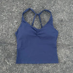 Solid Color Cross Back Tank Top Women Fitness Sport Bra Top Soft Tight Comprehensive Training Gym Yoga Underwear With Chest Pad