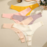 7PCS/Set Seamless Ice Silk Panties Women V-Waist Underwear Sexy Sports Briefs Panties Female Soft Ultra-thin Lingerie G-string
